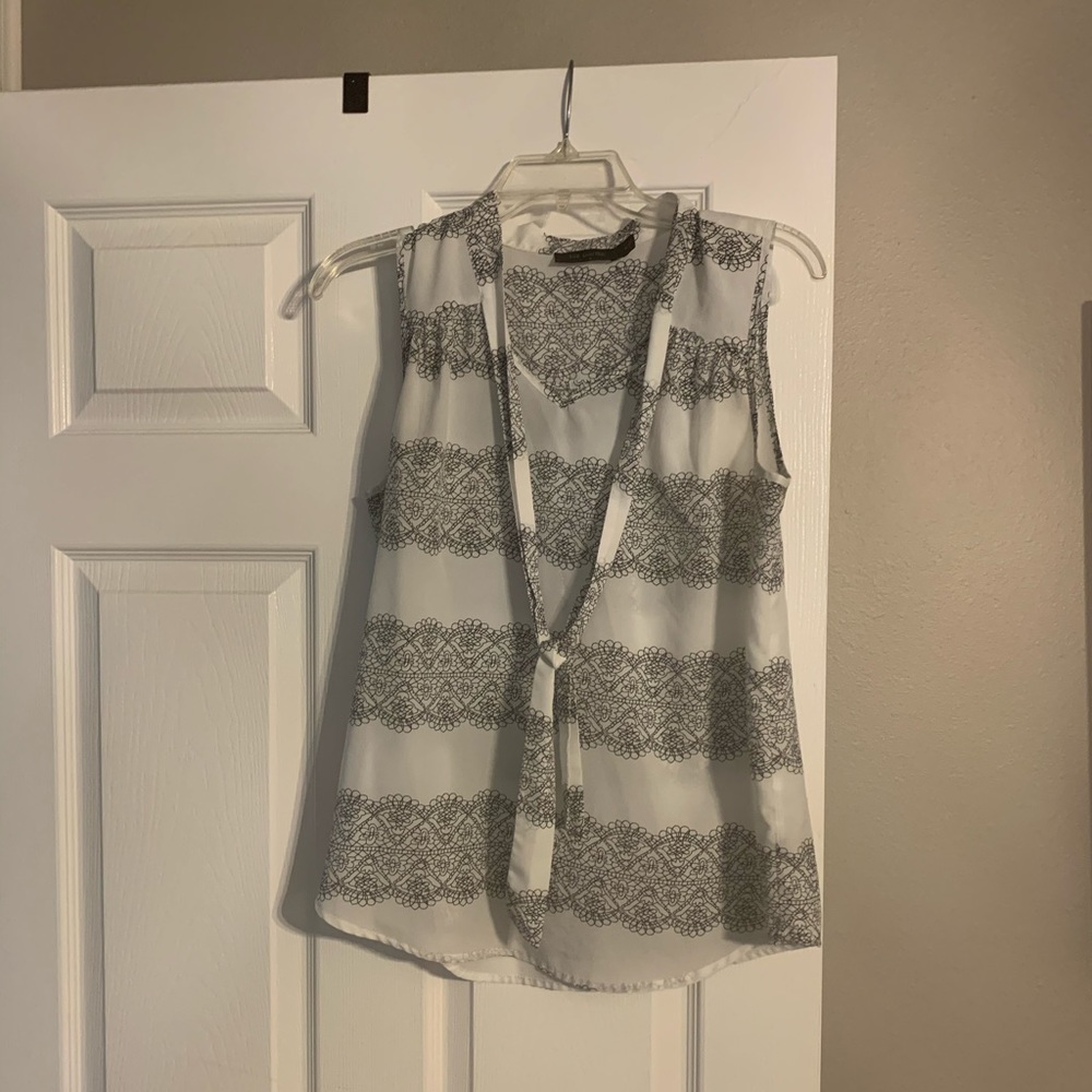 Lightweight Black and White Blouse
